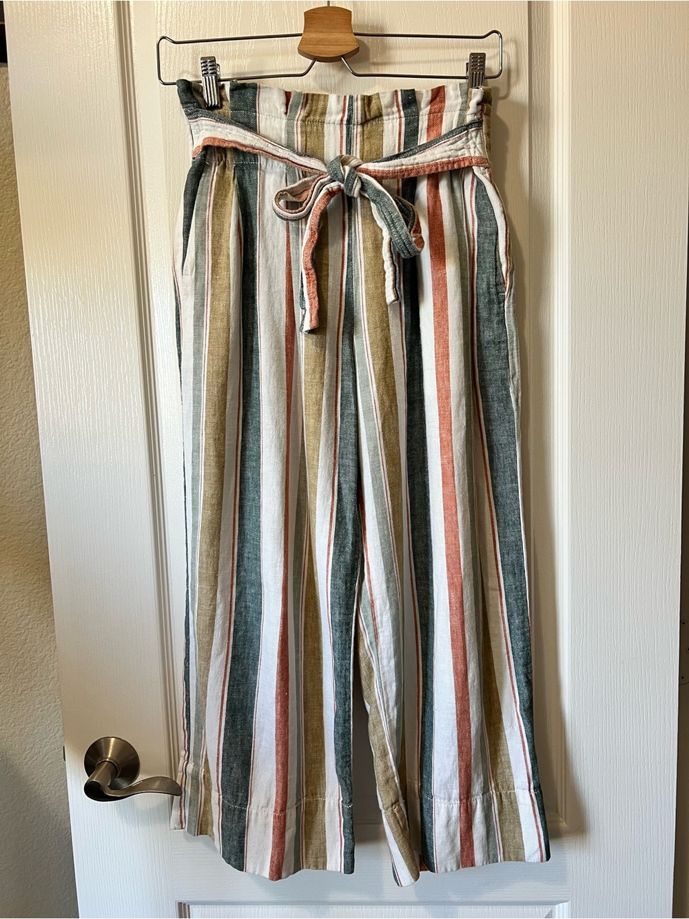 Madewell Striped High-Waist Cropped Wide-Leg Pants Women’s Small